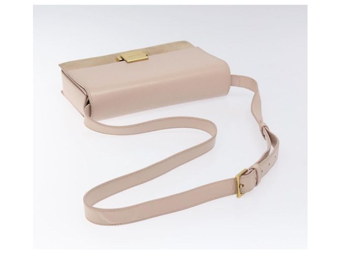 SAINT LAURENT Borsa a Spalla Bellecious in Pelle Scamosciata Rosa Auth sw424 - vista 7