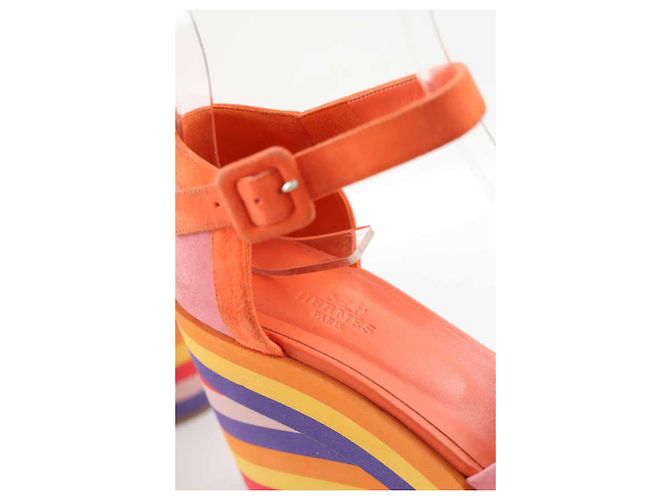 Hermès Tacchi in suede multicolori Multicolore - vista 3