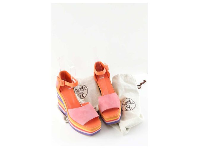 Hermès Tacchi in suede multicolori Multicolore - vista 7