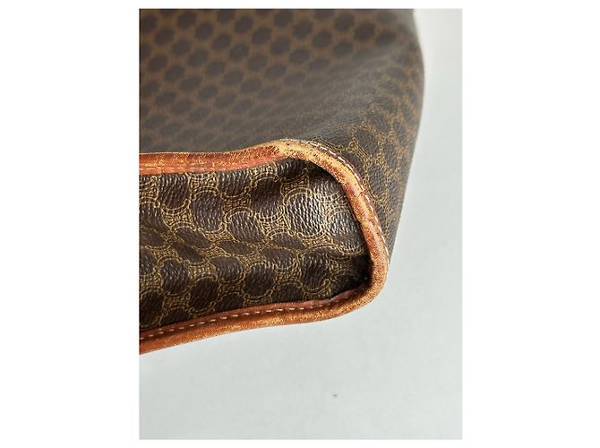 Triomphe Céline Clutch in pelle vintage Celine Paris marrone - vista 4