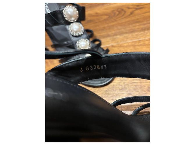 Sandali in pelle nera Chanel 41 Nero - vista 4