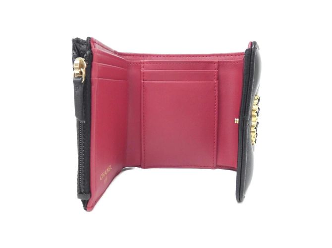 Billetera plegable Chanel 19 Línea AP1064 Negro Roja - vista 4