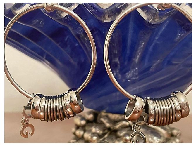 Splendidi orecchini DOLCE & GABBANA cerchio con sferette swarovski Argento - vista 10