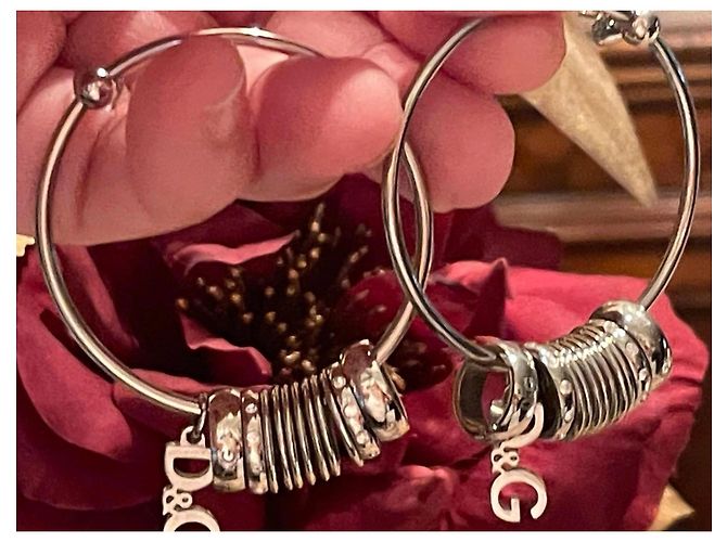 Splendidi orecchini DOLCE & GABBANA cerchio con sferette swarovski Argento - vista 8