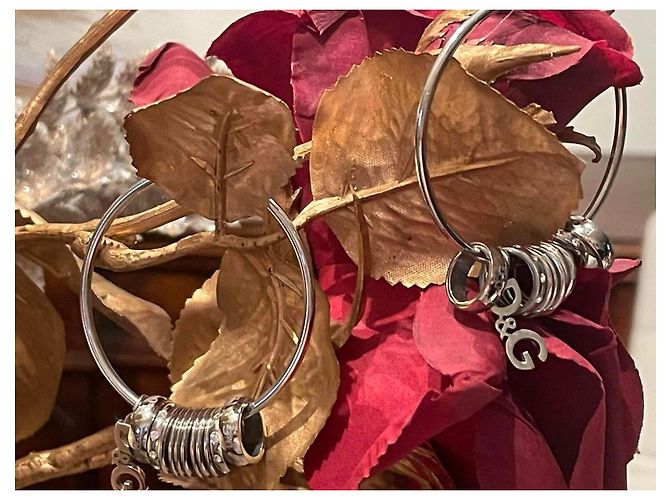 Splendidi orecchini DOLCE & GABBANA cerchio con sferette swarovski Argento - vista 9
