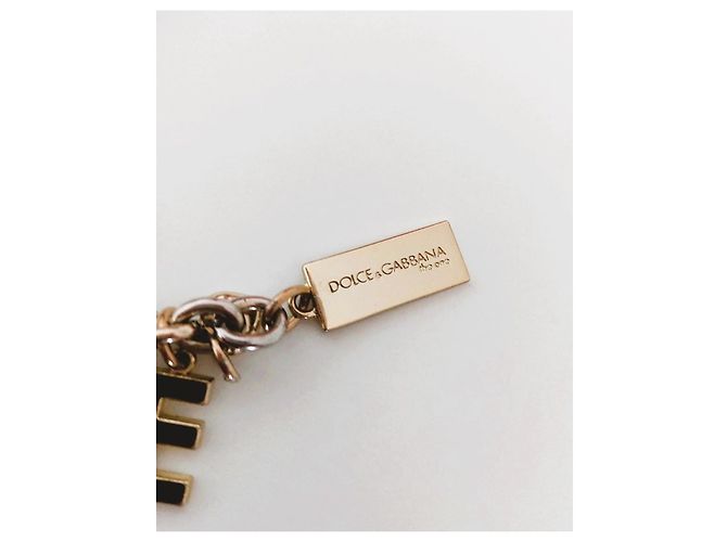 Delizioso bracciale DOLCE & GABBANA acciaio dorato "Desire" con charms D'oro - vista 11