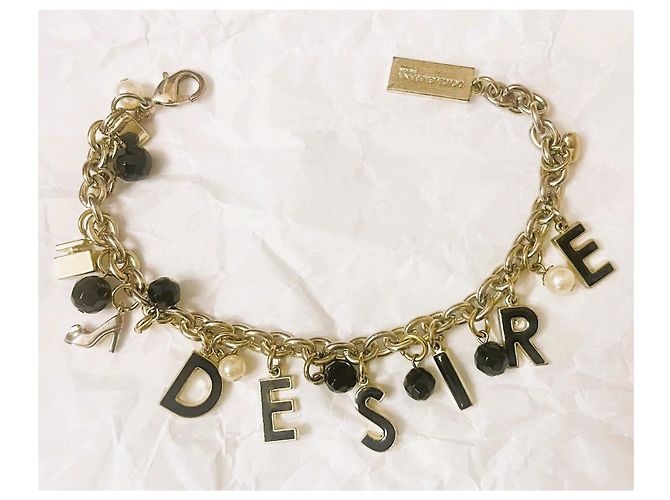 Delizioso bracciale DOLCE & GABBANA acciaio dorato "Desire" con charms D'oro - vista 4