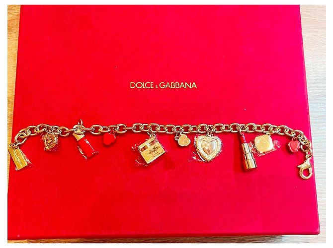 Delizioso bracciale DOLCE & GABBANA acciaio dorato charms rossetto e altri - vista 11