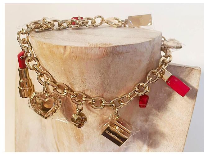 Delizioso bracciale DOLCE & GABBANA acciaio dorato charms rossetto e altri - vista 12