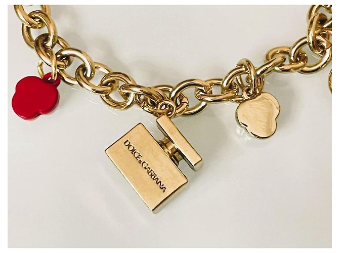 Delizioso bracciale DOLCE & GABBANA acciaio dorato charms rossetto e altri - vista 4