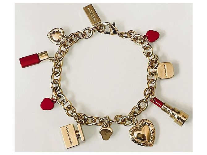 Delizioso bracciale DOLCE & GABBANA acciaio dorato charms rossetto e altri - vista 9
