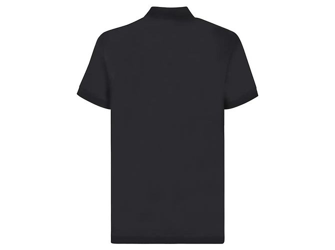 Polo preto de algodão piqué com logo Eddie da Burberry - vista 3