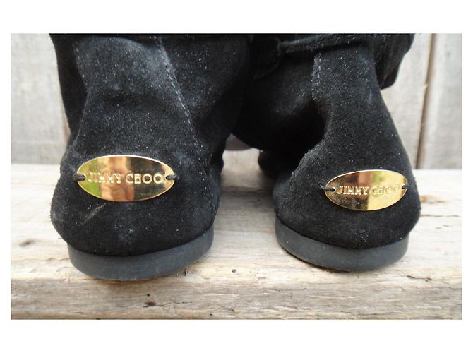 Bailarinas Jimmy Choo Negras de Ante Negro - vista 5