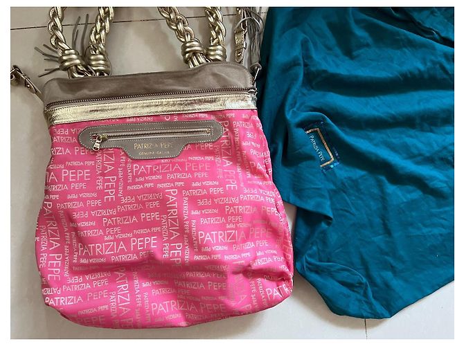 Borsa a mano Patrizia Pepe in pelle dorata D'oro - vista 11