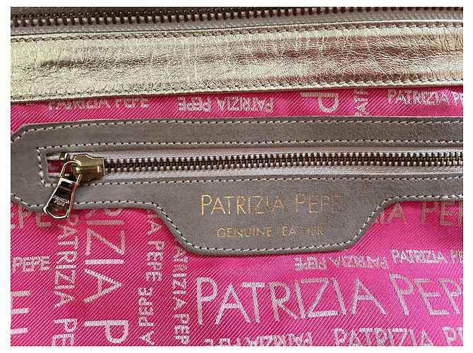 Borsa a mano Patrizia Pepe in pelle dorata D'oro - vista 12
