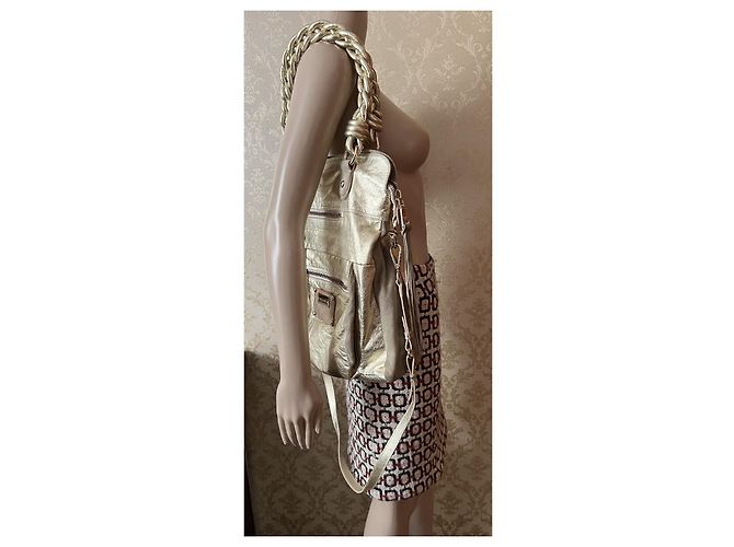 Borsa a mano Patrizia Pepe in pelle dorata D'oro - vista 13