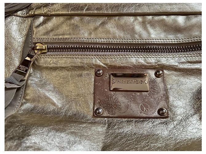 Borsa a mano Patrizia Pepe in pelle dorata D'oro - vista 4