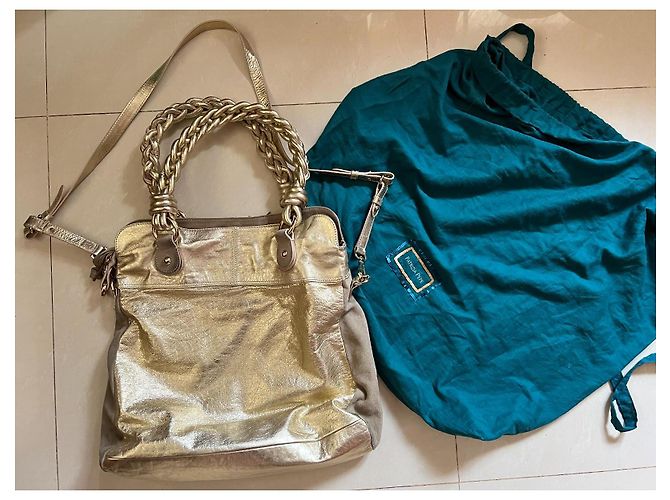 Borsa a mano Patrizia Pepe in pelle dorata D'oro - vista 5