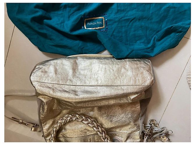 Borsa a mano Patrizia Pepe in pelle dorata D'oro - vista 6