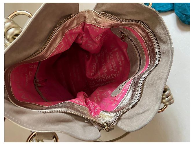 Borsa a mano Patrizia Pepe in pelle dorata D'oro - vista 9