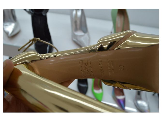 Sandali Casadei in pelle dorata D'oro - vista 2