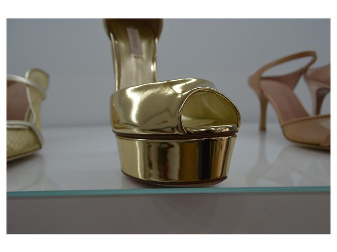 Sandali Casadei in pelle dorata D'oro - vista 3