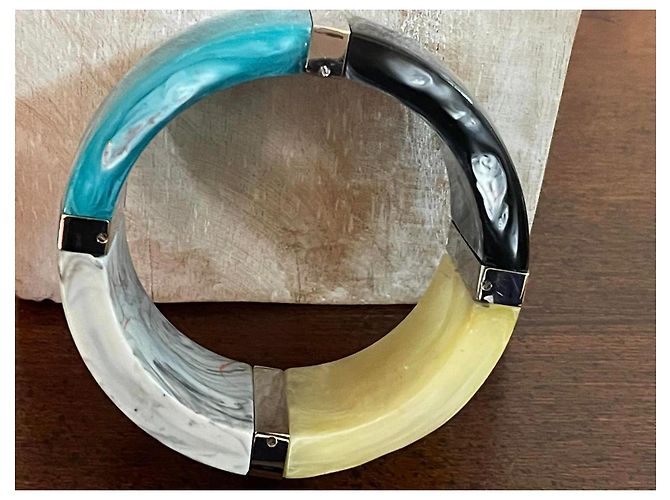 Stupendo bracciale DOLCE & GABBANA alto rigido turchese e multicolore - vista 10