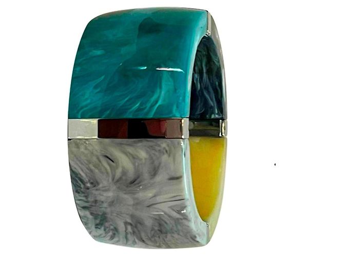 Stupendo bracciale DOLCE & GABBANA alto rigido turchese e multicolore - vista 2