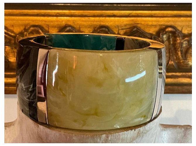 Stupendo bracciale DOLCE & GABBANA alto rigido turchese e multicolore - vista 7