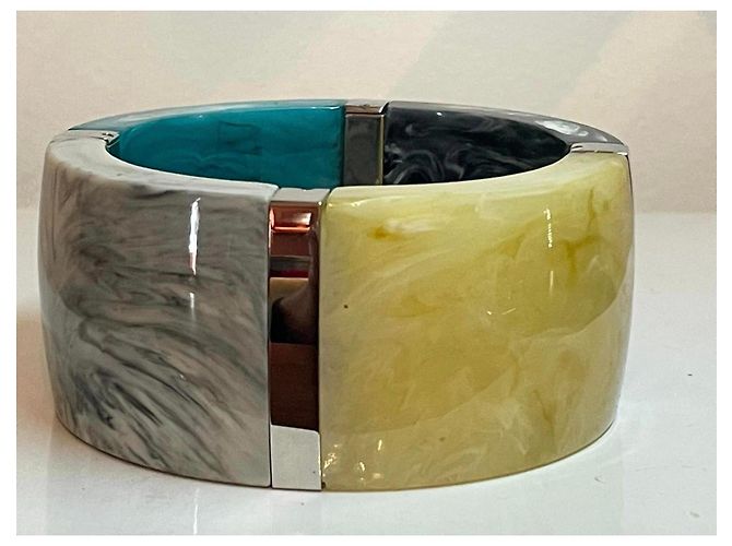 Stupendo bracciale DOLCE & GABBANA alto rigido turchese e multicolore - vista 9