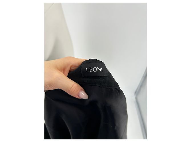 Autre Marque Falda larga de lana negra LEONI Negro - vista 5