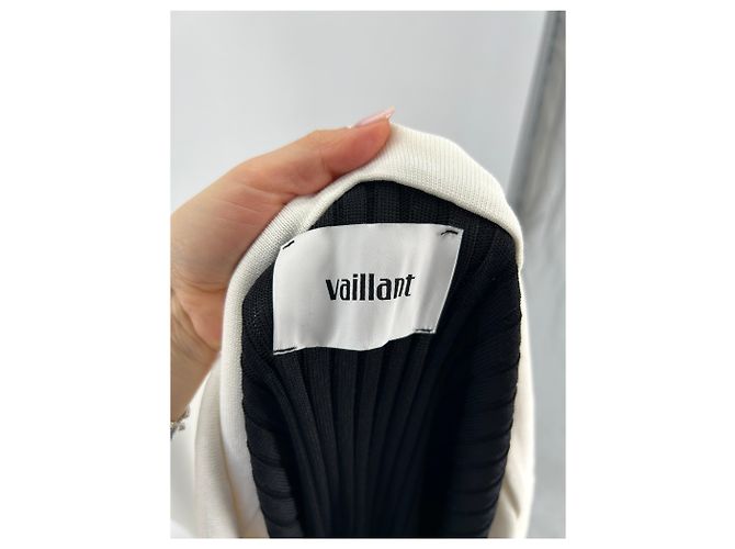 Autre Marque VAILLANT Zweifarbiges Maxikleid schulterfrei schwarz - Ansicht 6