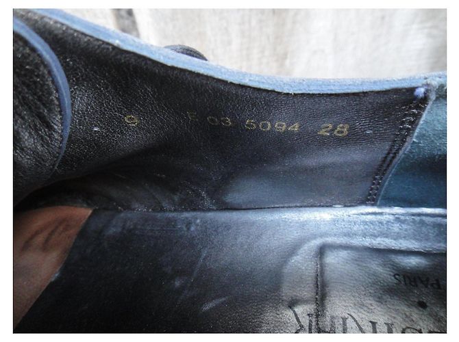Richelieu Joseph Fenestrier in suede intrecciato azzurro Blu chiaro - vista 8