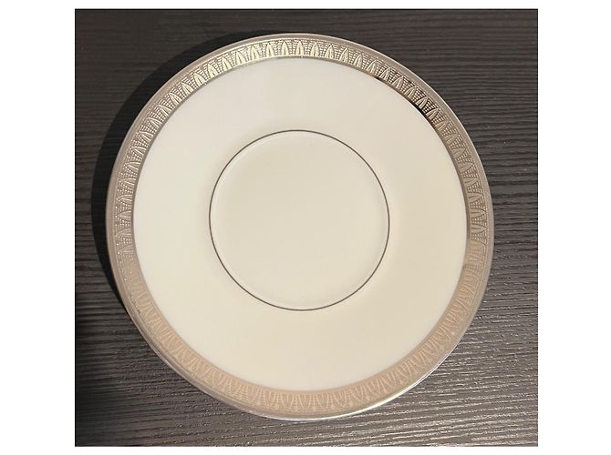 Autre Marque Bernardaud Vercors 8 Tazze e Piattini da Caffè Porcellana Bianca Platino Argento Bianco - vista 3