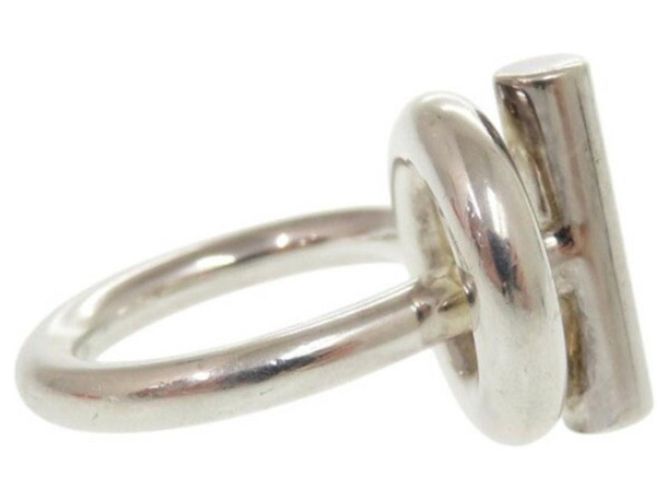 Hermès Hermes Echappe Silver 925 Band Ring Silvery - view 5