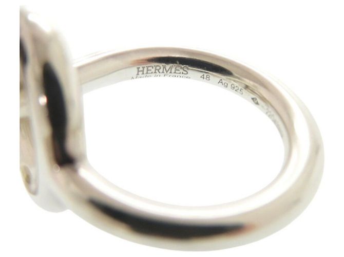 Hermès Hermes Echappe Silver 925 Band Ring Silvery - view 6