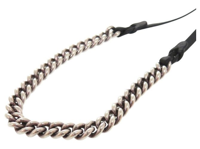 Hermès Bracciale in pelle con charm Hermes nero e argento 925 - vista 5