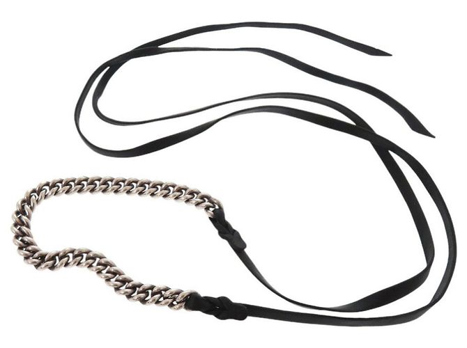 Hermès Bracciale in pelle con charm Hermes nero e argento 925 - vista 6