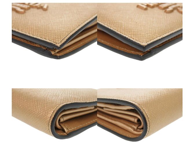 Prada Saffiano Leder Gold Bi-Fold Geldbörse Golden - Ansicht 4