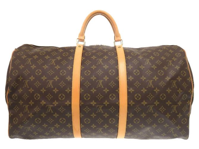 Borsa Monogram Keepall Bandoulière 60 di Louis Vuitton Marrone Monogramma - vista 3
