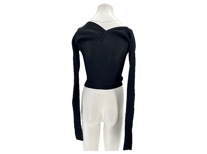 Autre Marque IOANNES Strickjacke schwarz gerippt - Ansicht 2