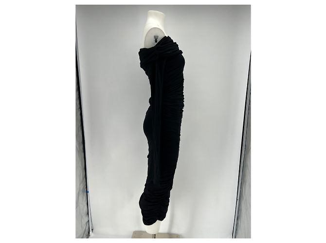 Autre Marque ALEKSANDRA SEWERYNIAK Schwarzes schulterfreies Maxikleid drapiert - Ansicht 3