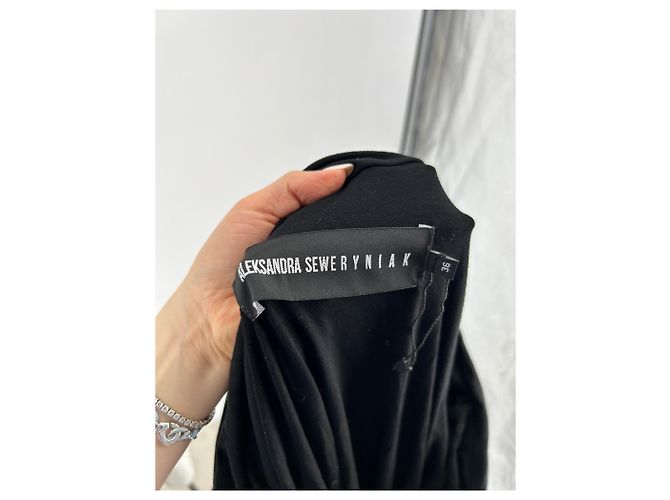 Autre Marque ALEKSANDRA SEWERYNIAK Schwarzes schulterfreies Maxikleid drapiert - Ansicht 5