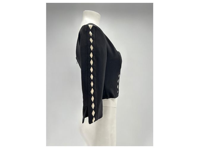 Autre Marque CONTESSA MILLS Crop Top in Schwarz Weiß - Ansicht 3