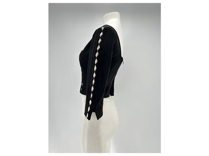 Autre Marque CONTESSA MILLS Crop Top in Schwarz Weiß - Ansicht 4
