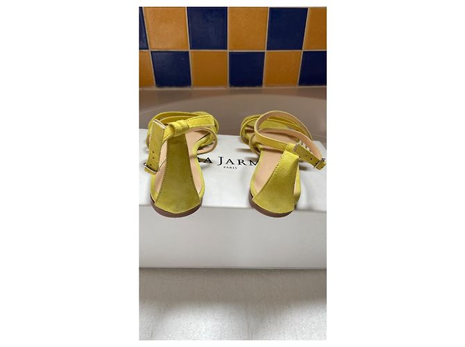 Sandali Tara Jarmon in pelle color anice Verde Giallo - vista 3