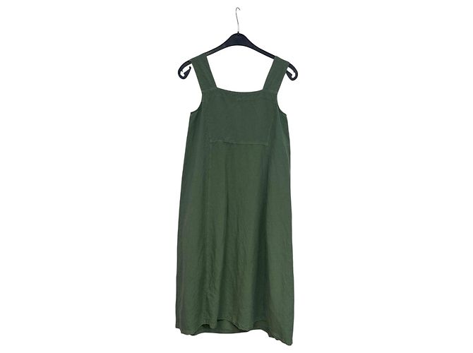 Autre Marque Ischiko Latzkleid Midi aus Leinenmischung Grün - Ansicht 2