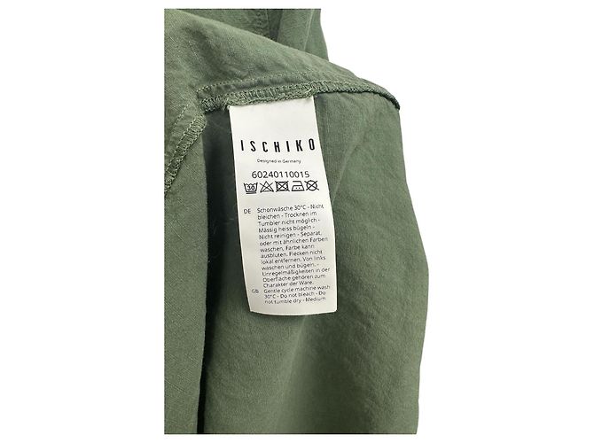 Autre Marque Ischiko Latzkleid Midi aus Leinenmischung Grün - Ansicht 5