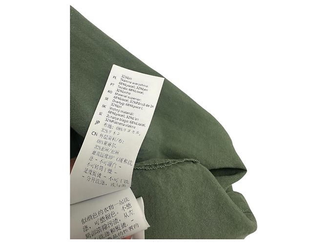 Autre Marque Ischiko Latzkleid Midi aus Leinenmischung Grün - Ansicht 6