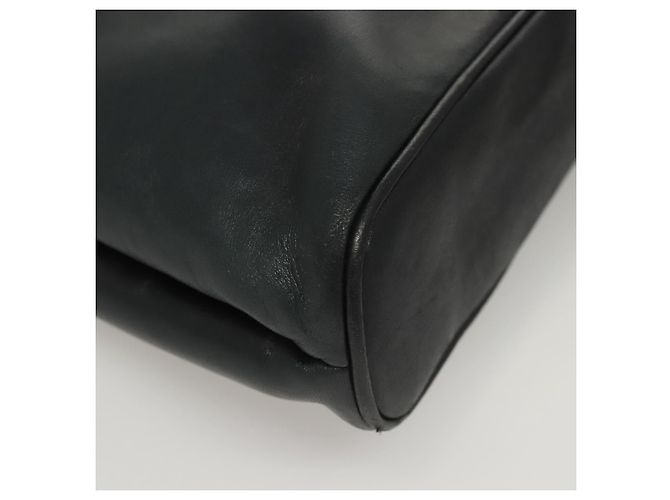 BALLY Bolsa de Ombro Matelassê em Couro Azul Marinho Dourado Auth th6030 - vista 10